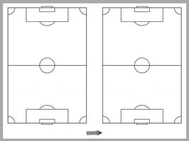 Deluxe Tactic Board (120cm x 90cm) 2 Wedstrijdvelden naast elkaar met 2 sets magneten