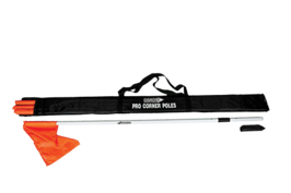 Pro Hoekvlaggenset met oranje vlaggen, witte stokken en grondbuizen