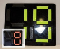 Wisselbord handmatig bedienbaar. Elk nummer in rood of groen