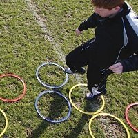 Set van 12Trainingsringen of hoepels:Â 12 stuks in 3 kleuren