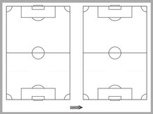 Deluxe Tactic Board (120cm x 90cm) 2 Wedstrijdvelden naast elkaar met 2 sets magneten